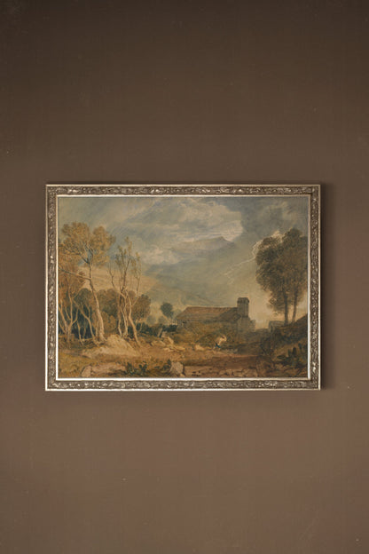 TEMPÊTE SUR LA VALLÉE, CADRE VINTAGE ARGENT
