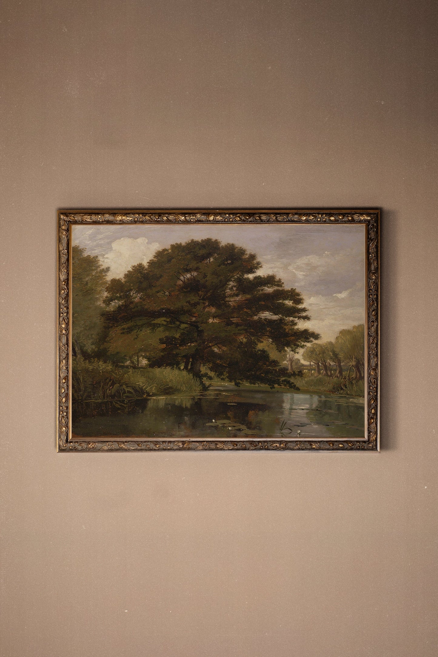 SOUS L'ARBRE ANCIEN, CADRE VINTAGE BRONZE