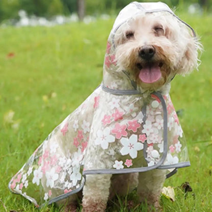 Floral Dog Rain Jacket | Lightweight Waterproof Dog Coat