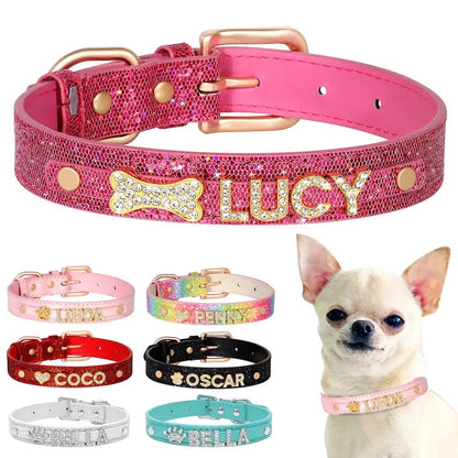 Personalized Rhinestone Dog Collar