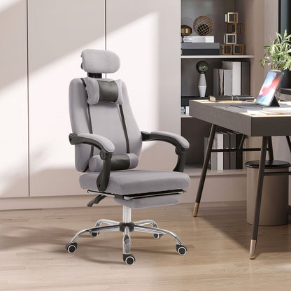 Brady Ergonomic Executive High Back Office Chair with Footrest and Lumbar Support-Grey
