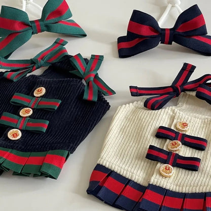 Gigi Dress Set with Bow – Dog Dress Set