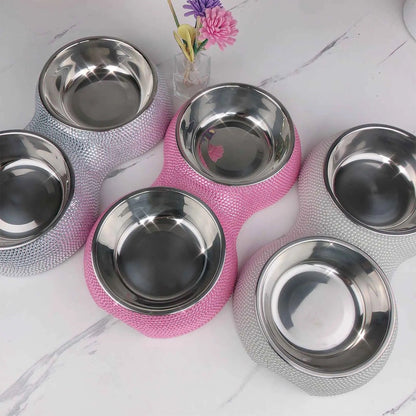 Bedazzle Me Rhinestone Dog Bowl | Decorative Sparkle Pet Bowl