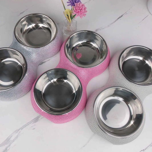 Bedazzle Me Rhinestone Dog Bowl | Decorative Sparkle Pet Bowl