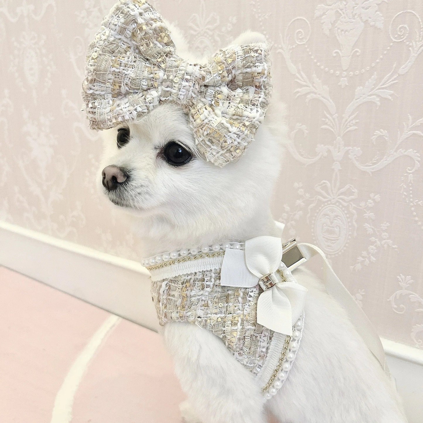 Dog Harness & Leash Set | Fiona Tweed Bow Walking Set