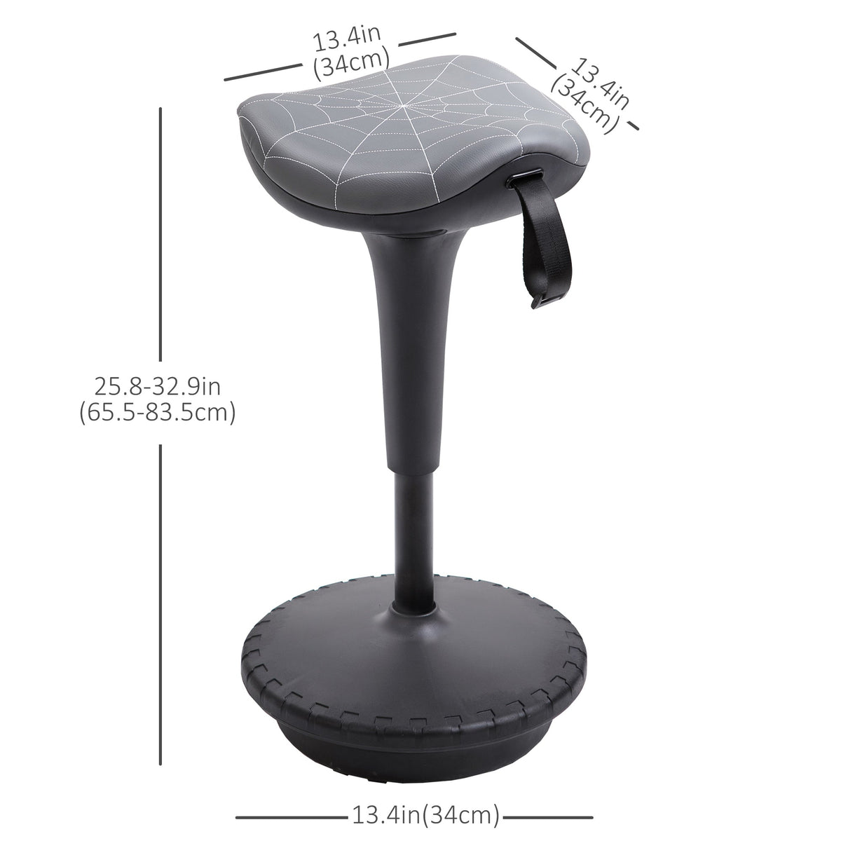 Backless Wobble Stool Chair, Standing Desk Chair, Adjustable Learning Stool for Office Desks, with Rocking Motion, Brown