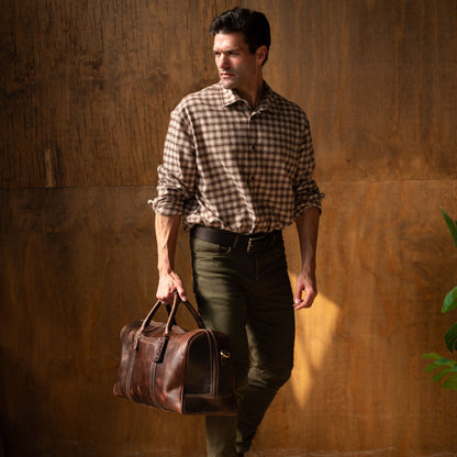 The Wayfarer Bag - Brown Classic Full-Grain Leather Duffle Bag