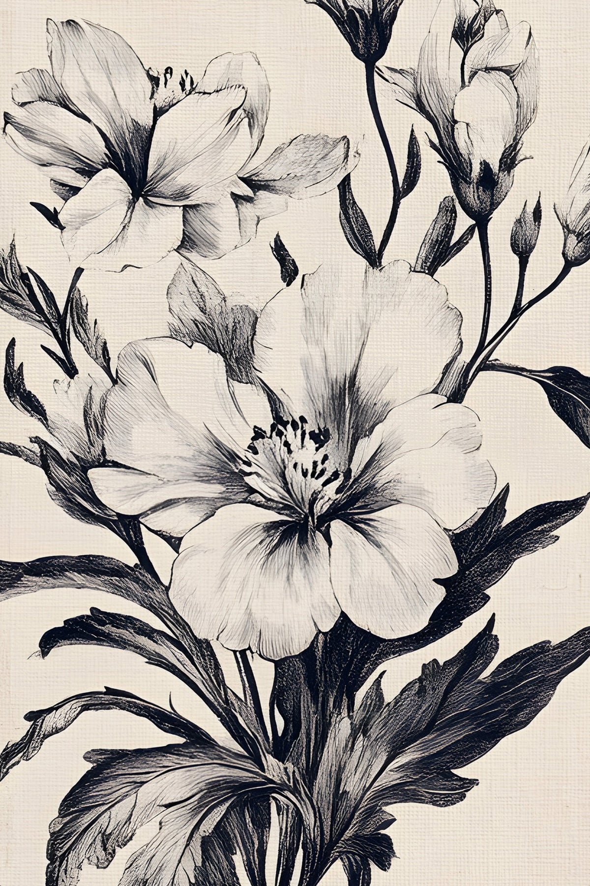 MÉMOIRE FLORALE, CADRE VINTAGE ARGENT