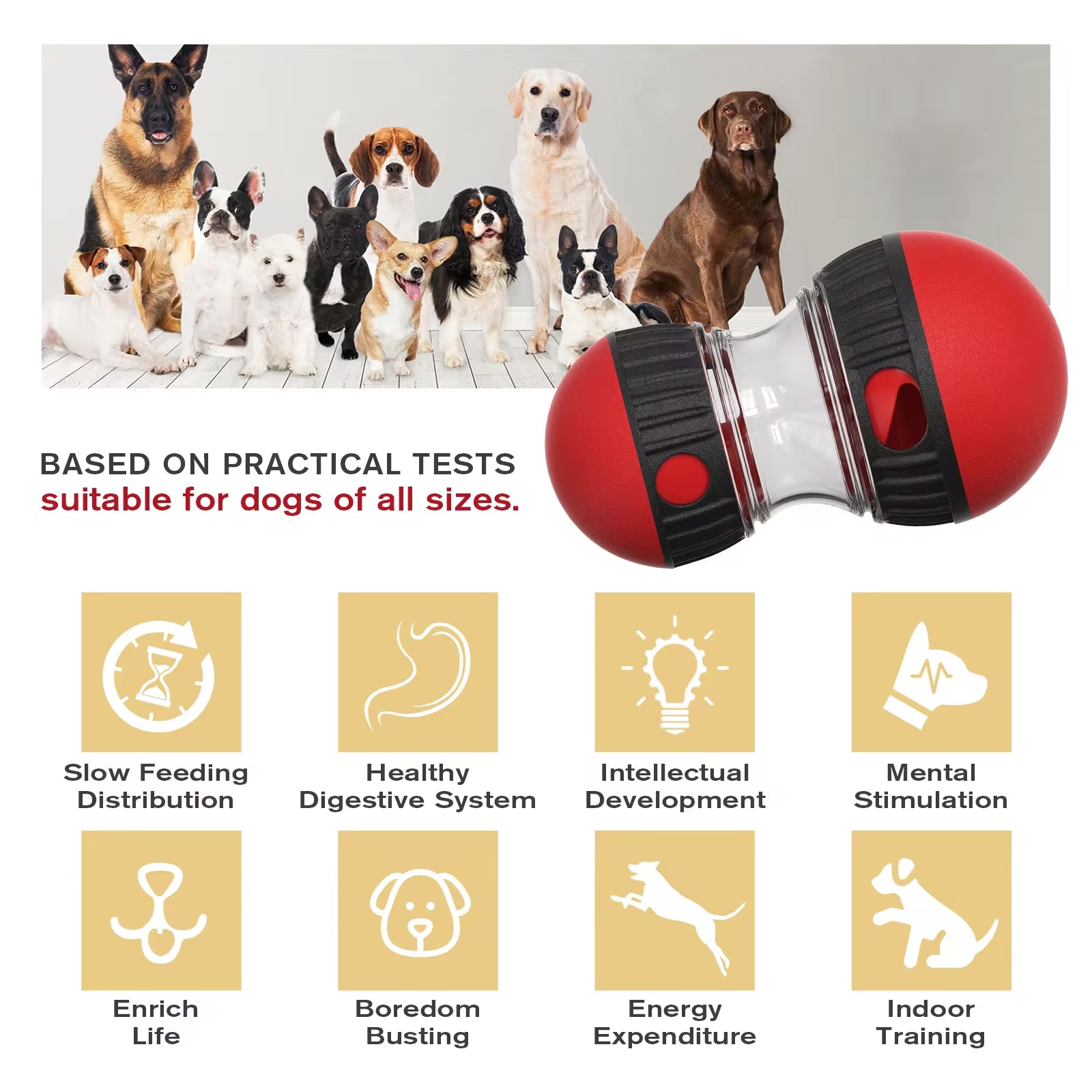 Interactive Slow Feeder Oval Toy – Dog Food Dispenser