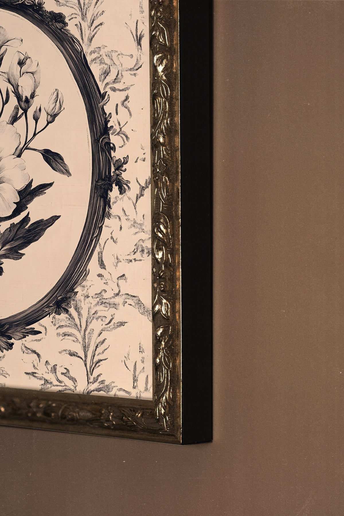 MÉMOIRE FLORALE, CADRE VINTAGE ARGENT