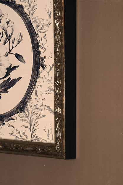 MÉMOIRE FLORALE, CADRE VINTAGE ARGENT