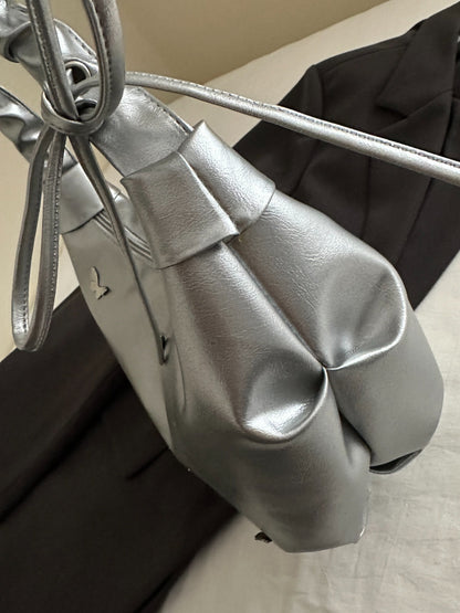 Butterfly Ruched Strap Shoulder Bag