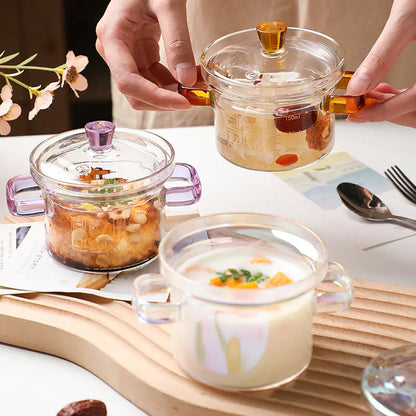 Heat Resistant Borosilicate Glass Soup Pot for Noodles