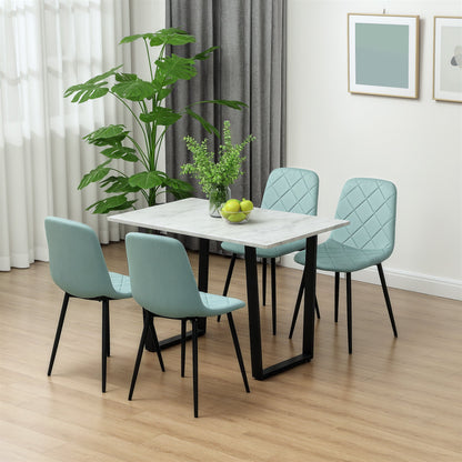 Dining Chairs Set of 4, Upholstered Dining Room Chairs with Steel Legs, Modern Kitchen Chair for Dining Room, Black