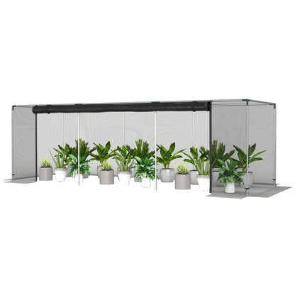Galvanized Steel Crop Cage, Plant Protection Tent with Zippered Door, 4' x 4', Black