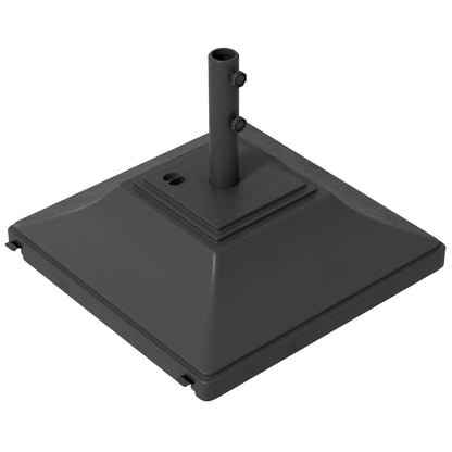Square Umbrella Base with Wheels, 99 lbs Water or 132 lbs Sand Filled, with Double Adjustable Knob, Black