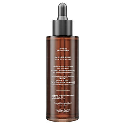 Canadian Grace 100% Organic Jojoba Oil – For Sensitive, Reactive & Acne-Prone Skin + Dry-Feeling or Oily Scalp