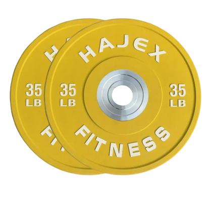 HAJEX Olympic Competition Steel Hub Bumper Plates Colored - 15, 25, 35, 45, 55 LB