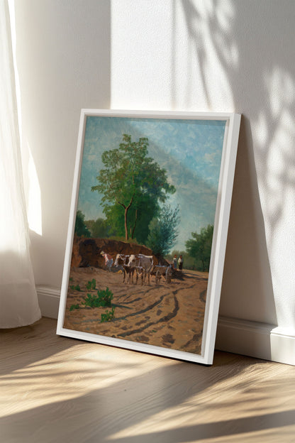 ROUTE DU VILLAGE, Oeuvre sur toile étirée