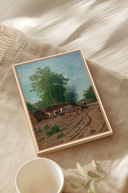 ROUTE DU VILLAGE, Oeuvre sur toile étirée