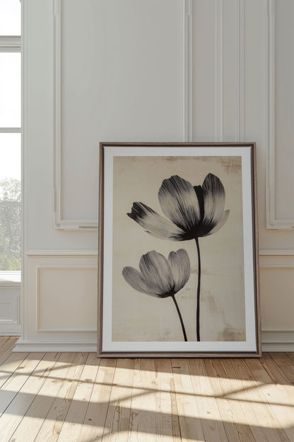 EBONY FLOWERS, Oeuvre sur toile étirée