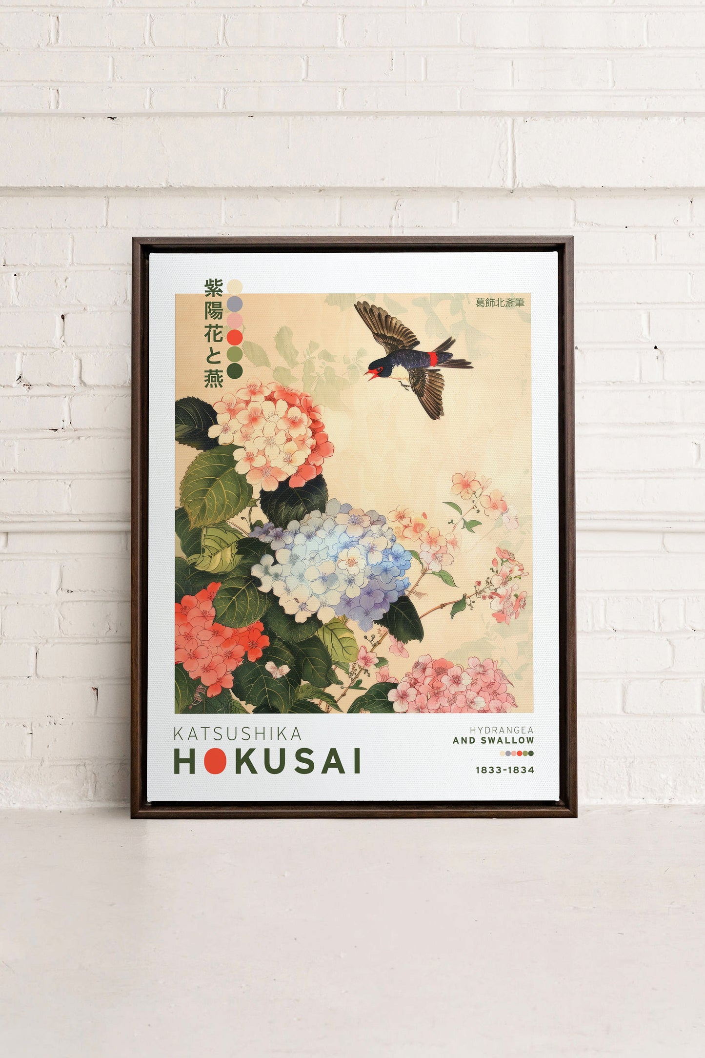 HYDRANGEA AND SWALLOW, Oeuvre sur toile étirée