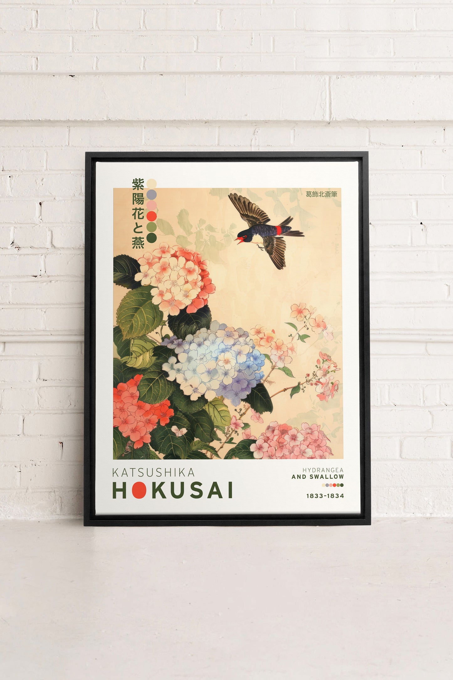 HYDRANGEA AND SWALLOW, Oeuvre sur toile étirée