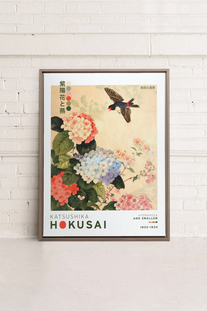 HYDRANGEA AND SWALLOW, Oeuvre sur toile étirée
