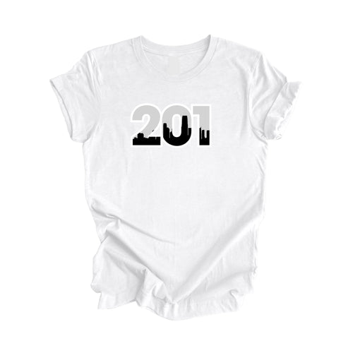 201 Jersey City New Jersey USA Area Code City Skyline Gift - Unisex T-Shirt - Inspired X