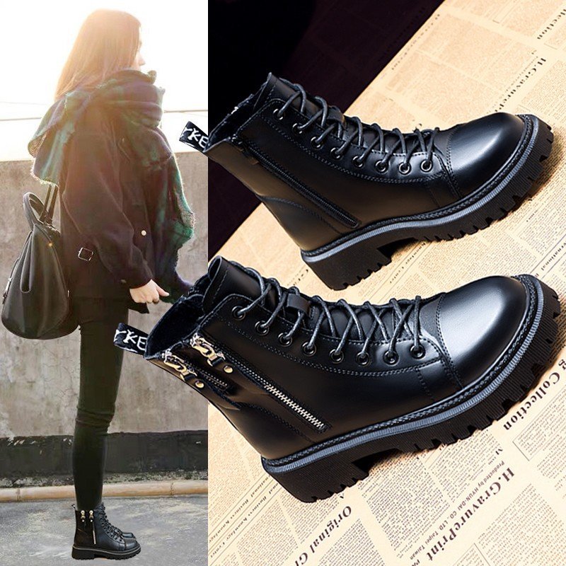 Side Zip Lace Boots