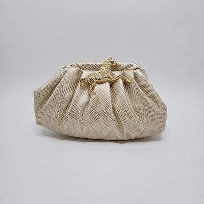 Ivory Stallion Cloud Clutch