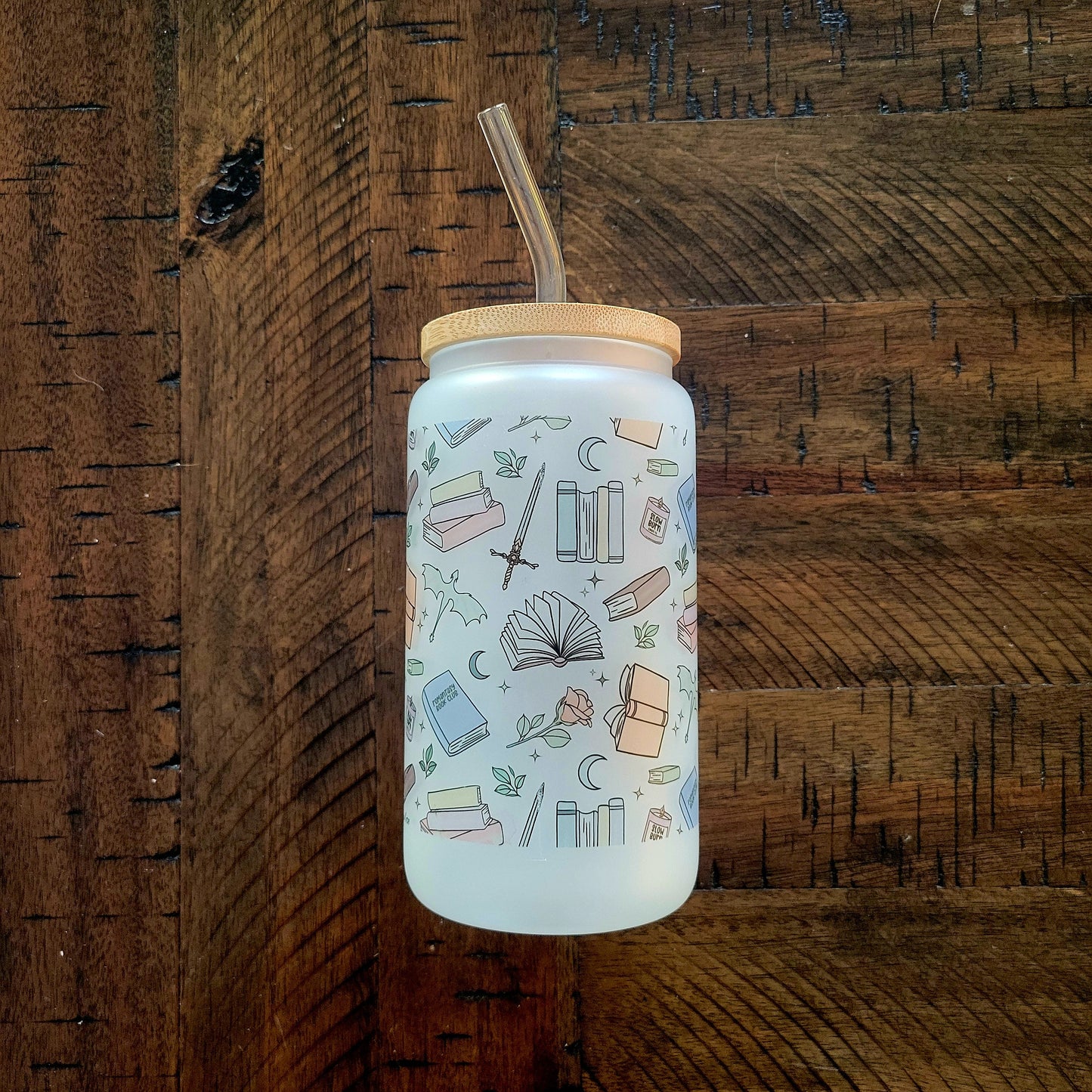 Romantasy Frosted Can with Bamboo Lid | Bookish