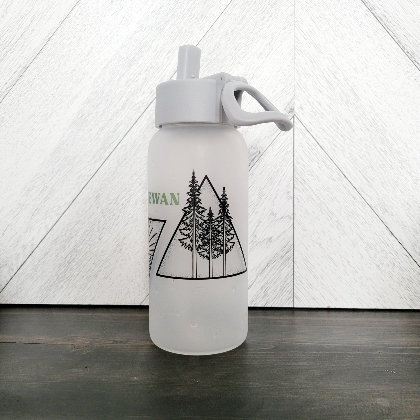Saskatchewan Triangle Frosted Glass Water Bottle