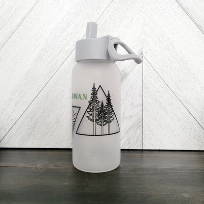 Saskatchewan Triangle Frosted Glass Water Bottle