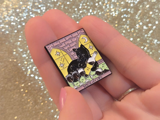 "Four of Cups" Cat Tarot Card | Collectible Pin