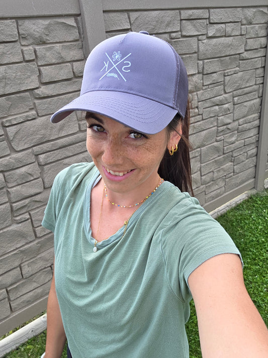 Sask X Embroidered Women's Ponytail Cap | Saskatchewan Hat