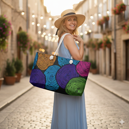 Colorful Swirl Circles Weekender Bag | Bright Abstract Pattern | Busy Mom Carryon | Mother Gifts