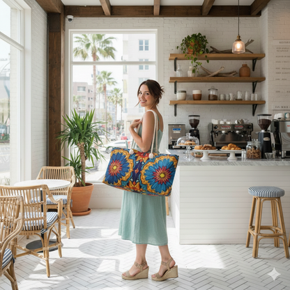 Colorful Mandala Floral Pattern Weekender Bag | Bohemian Travel Tote