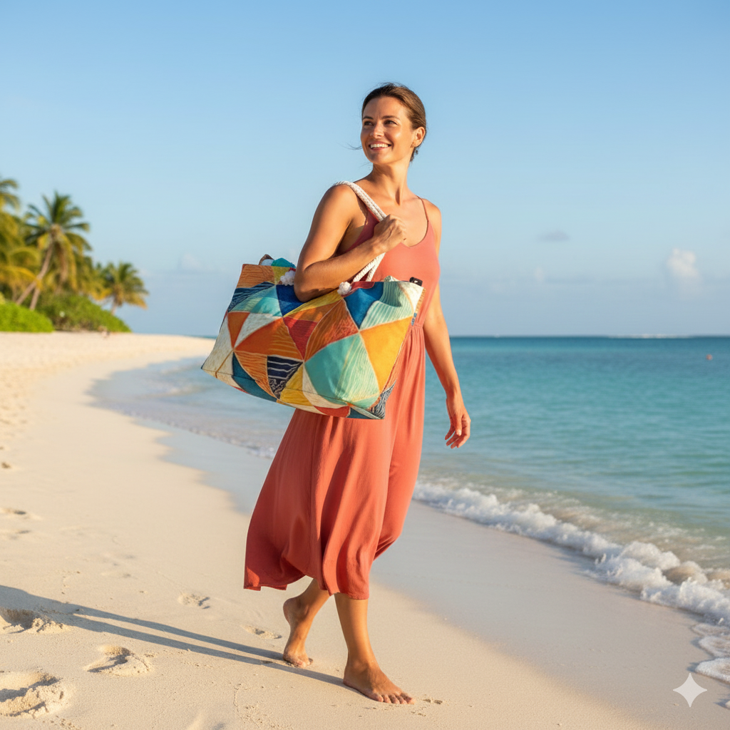 Colorful Geometric Triangle Pattern Weekender Bag | Bright Travel Tote | Beach Tote | Large Tote Bag| Mom carry on bag