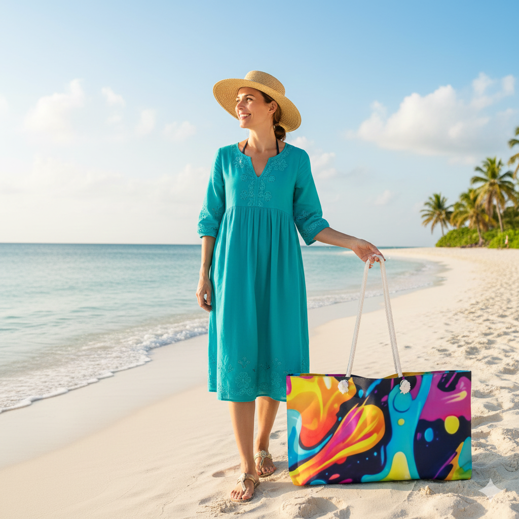 Colorful Abstract Swirl Weekender Bag | Neon Liquid Art Tote | Large Tote Bag