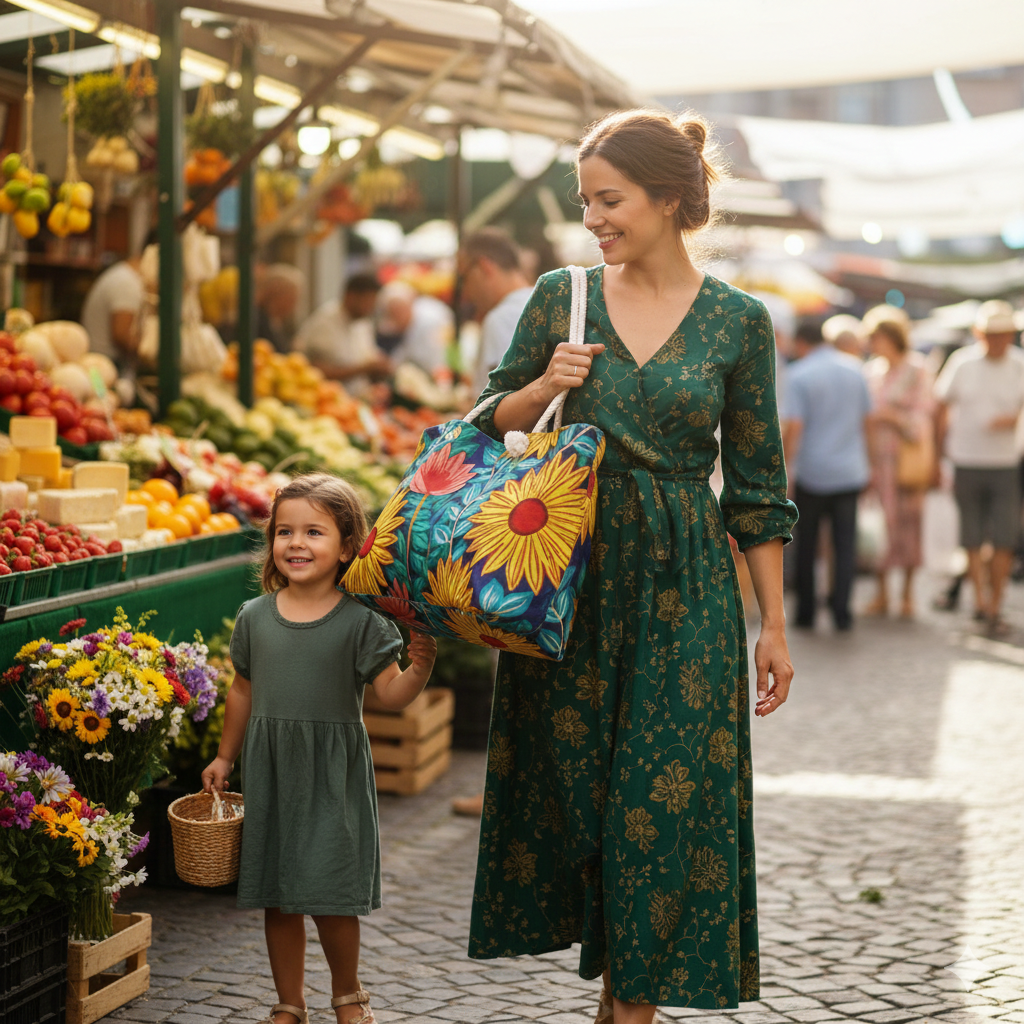 Sunflower Floral Weekender Bag | Bright Botanical Tote | Large Tote Bag | everyday mom bag | mom on the go bag