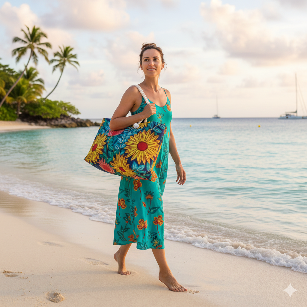 Sunflower Floral Weekender Bag | Bright Botanical Tote | Large Tote Bag | everyday mom bag | mom on the go bag