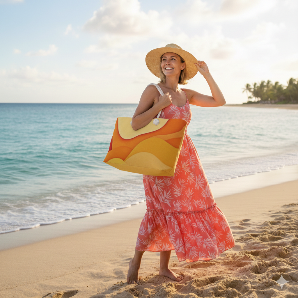 Abstract Color Wave Weekender | Beach Tote Bag