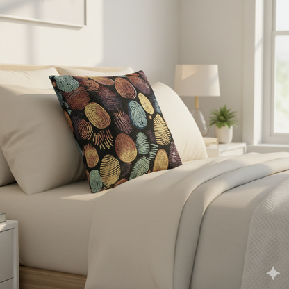 Abstract Pebble Tapestry Woven Pillow | Multicolor Stone Pattern Throw Cushion
