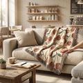 Cherry Pattern Woven Blanket — Retro Fruit Throw for Living Room & Bedroom