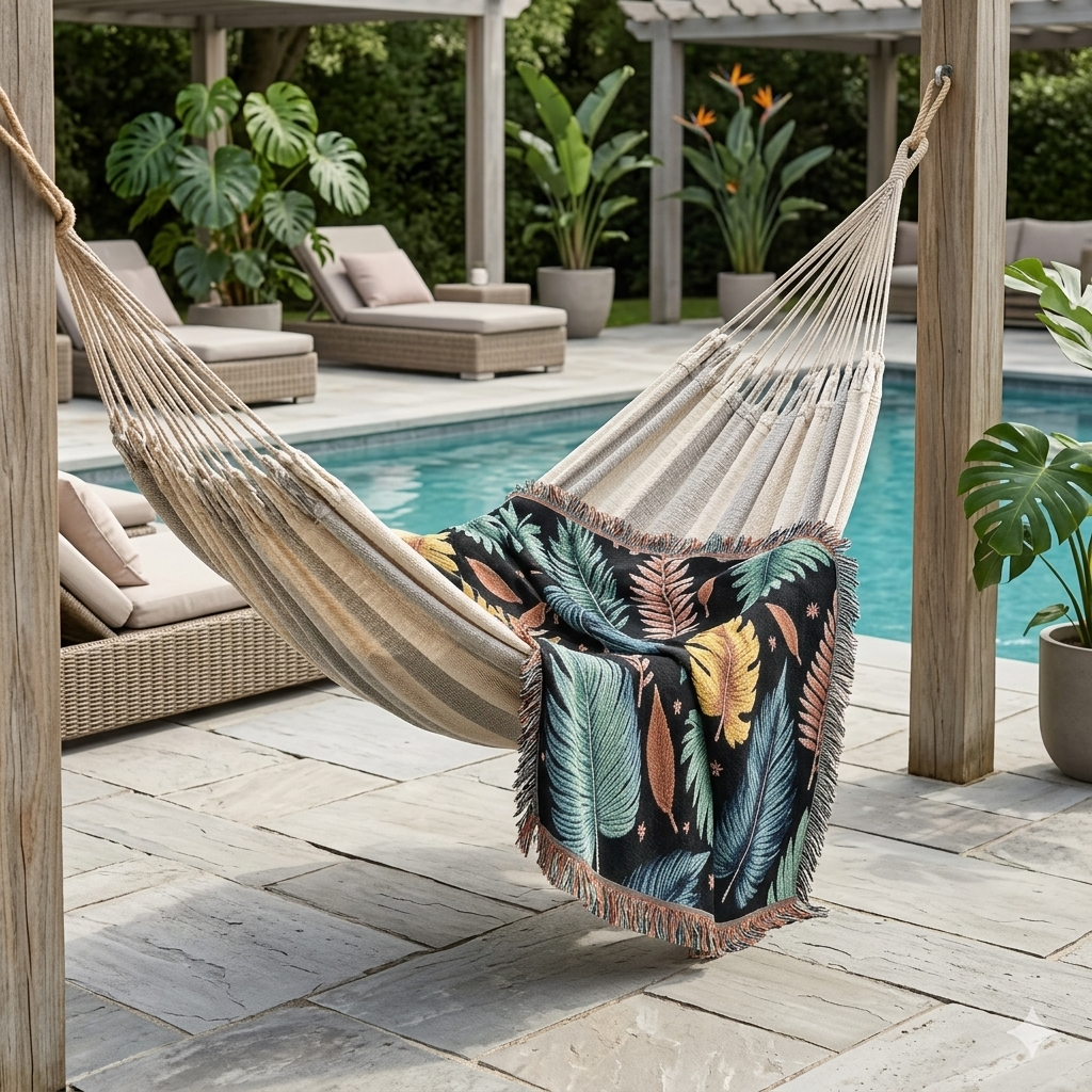 Feathered Leaves Woven Blanket