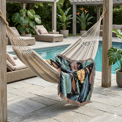 Feathered Leaves Woven Blanket