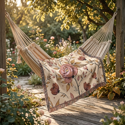 Floral Woven Blanket — Vintage Rose Throw