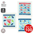 [ ケース販売 ]  SmartAngel  3枚組おしぼり（恐竜・はたらくくるま）×100個入 [西松屋]【日本出荷】