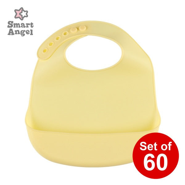 [ ケース販売 ]  SmartAngel  シリコンエプロン（パステルイエロー）×60個入 [西松屋]【日本出荷】